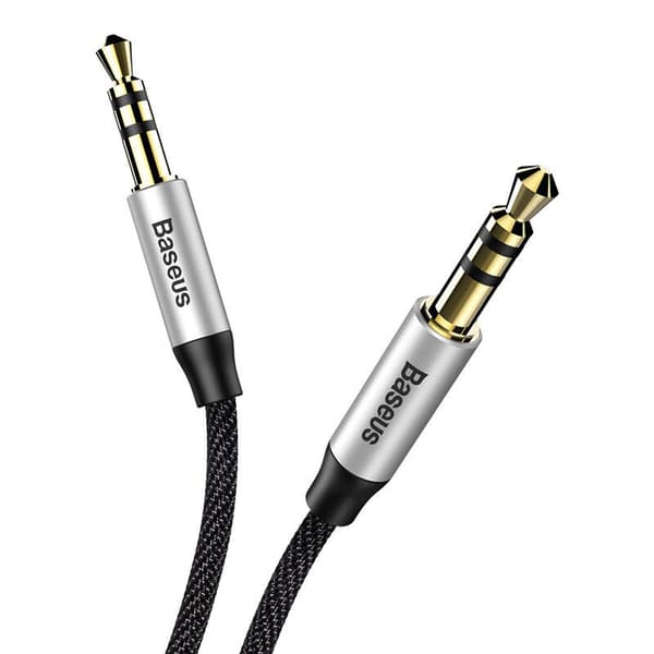 Baseus Yiven 3,5 mm AUX mini-jack lydkabel 1,5 m (sort og sølv)