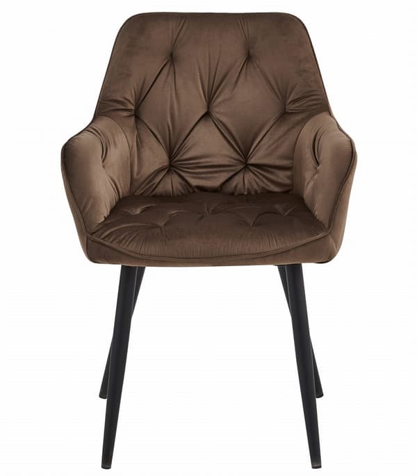 JORK stol - brun sammet / svarta ben x 2
