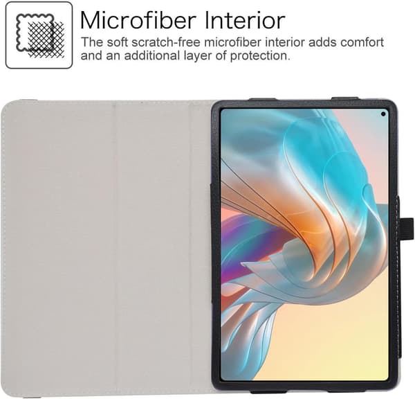 TABLET-ETUIS TIL CHUWI HIPAD PRO 10,8" ECO LÆDER SORT MAT MED STATIV