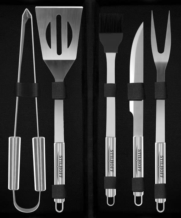 Tilbehørssæt til STILHOFF GRILL, 7 bestikdele, 5 dele + etui + handsker