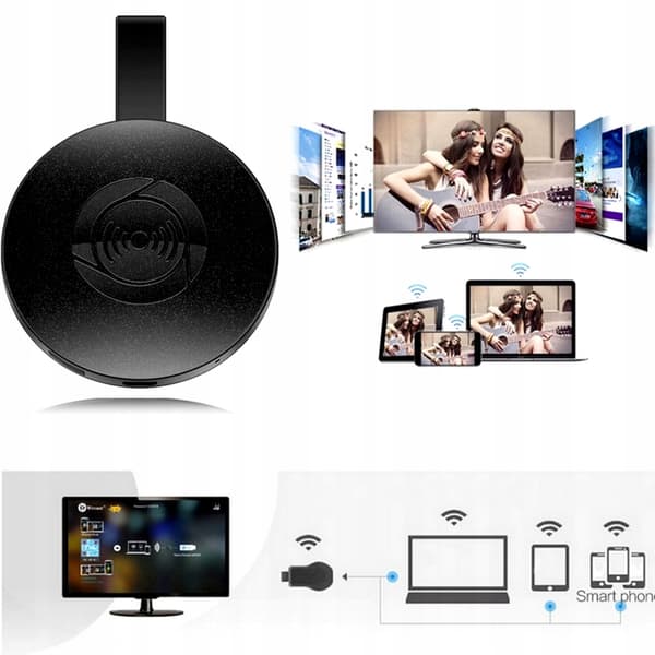 Trådløs WIFI HDMI spejlskærmsadapter sort