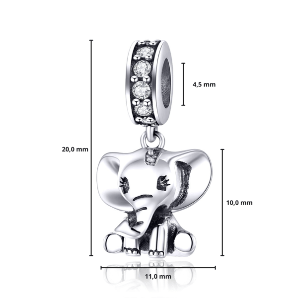 Lyckoelefant berlockhänge pärlor silver 925