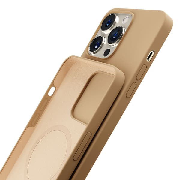 Apple iPhone 15 Pro Max - 3mk Hardy Silikon MagCase Mörkguld