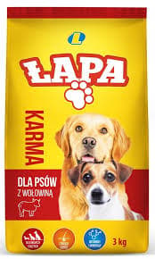 Hundefoder med poter og oksekød, 3 kg, Lewiatan