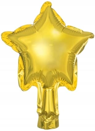 Stjernfolieballoner, 12 cm, guld 25 stk.