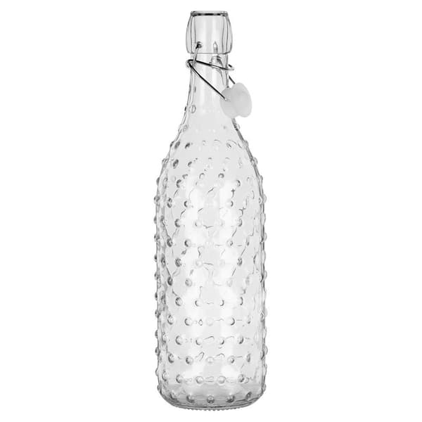 Glasflaska med klämma 1 l