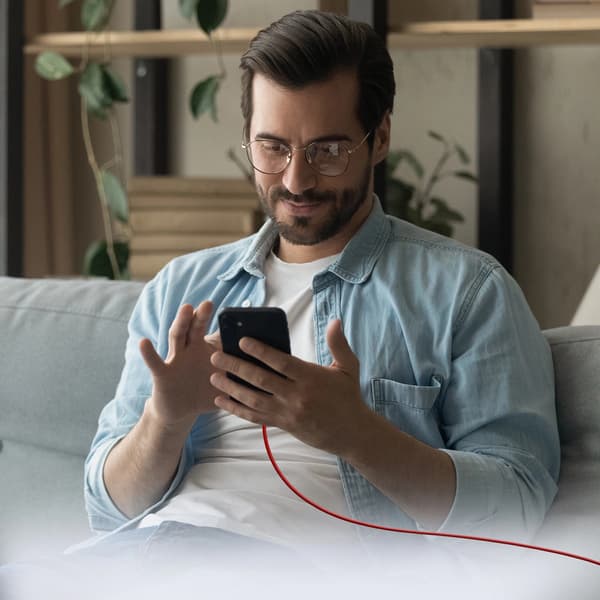SBS TECABLETISSUETCCR USB-C - USB-C 1,5 m 60 W flätad kabel - Röd