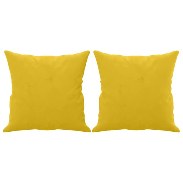 vidaXL Prydnadskuddar, set om 2, gul, 40x40 cm, sammet