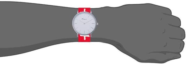RÖTT NATO NYLON UNIVERSAL KLOCKREM SILVER SPÄNN 20mm