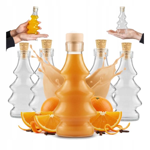 JULEFLASK 3D JULETRÆ 100 ml GLASFLASKER TIL GAVEDEKORNERING
