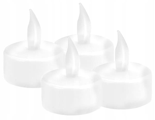 Fyrfadslyssæt med 4 hvide LED-lys