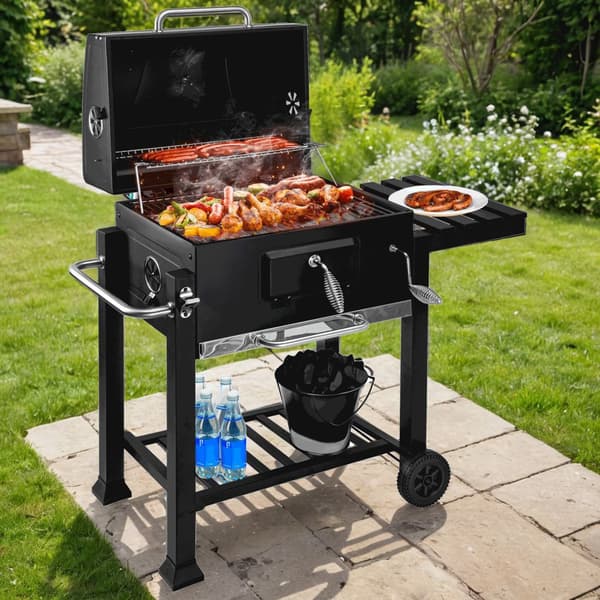 MEJOR trädgårdskolgrill med lock