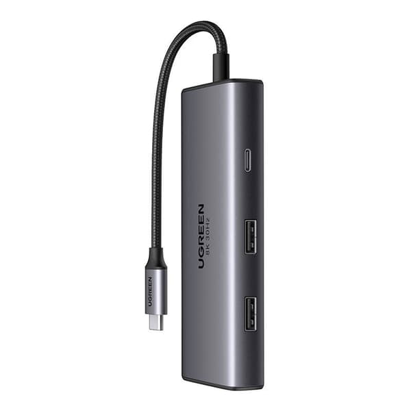 Adapter 6w1 UGREEN CM498 Hub USB til 2x USB-A 3.0, USB-C 3.0, 2xHDMI, PD