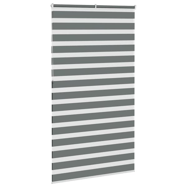 vidaXL Zebrarullgardin, mörkgrå, tygbredd 115,9 cm, polyester