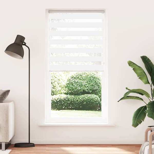 vidaXL Zebrarullgardin, vit, tygbredd 90,9 cm, polyester