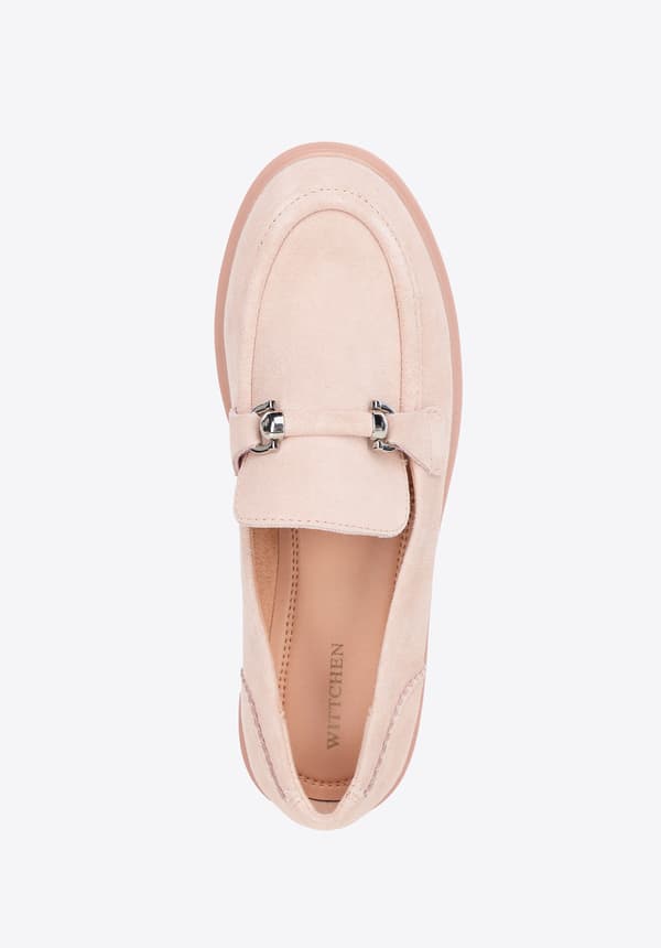 Wittchen dam mocka loafers med spänne rosa