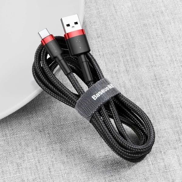 Baseus Cafule 2A USB till USB-C-kabel 3m (röd-svart)