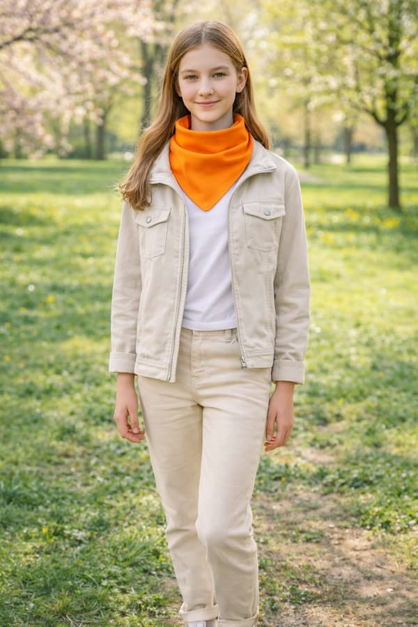 STOR trekantig halsduk, bomull ORANGE