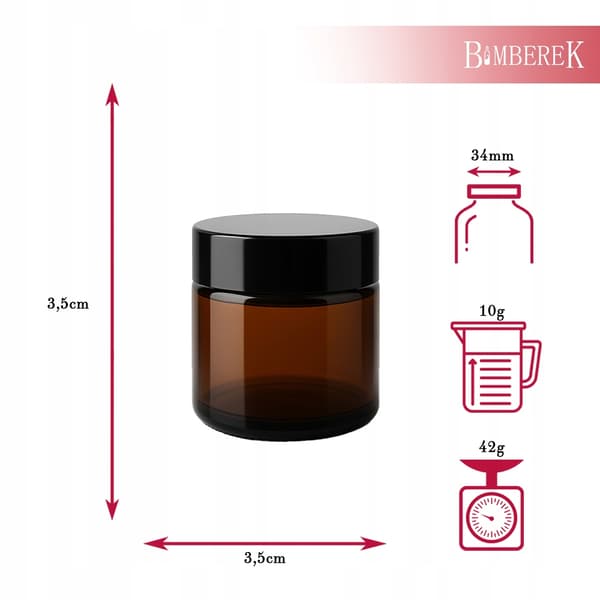 20x brune glaskrukker til fløde 10 ml 10 g mørke glaskrukker