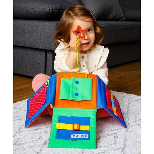 UTBILDNINGSPEL BUSY BOARD HANDY BAG ROTER KAFER