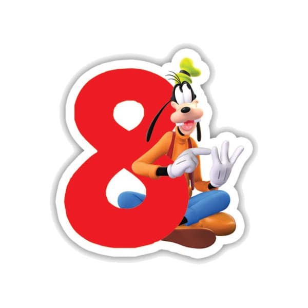 Nummerlys 8 "Mickey Mouse 1 stk.