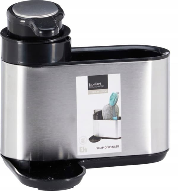 Dispenser til opvaskemiddel og svamp, rustfrit stål, 250 ml, 1 stk.