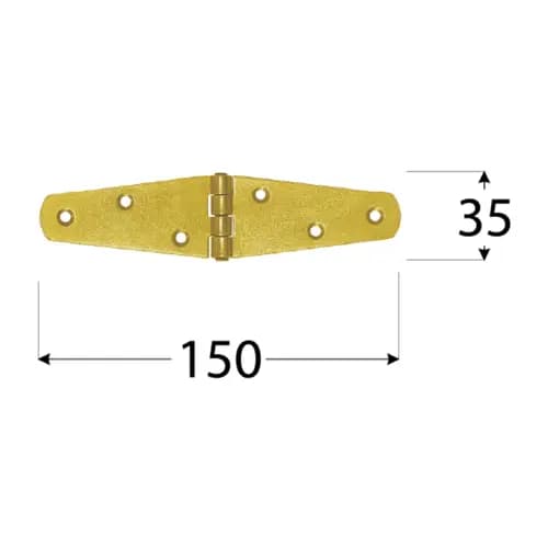 ZTS 150 AFSTYRET HÆNGSEL TIL KASSE OG FLAPPER 150X35X2.0MM