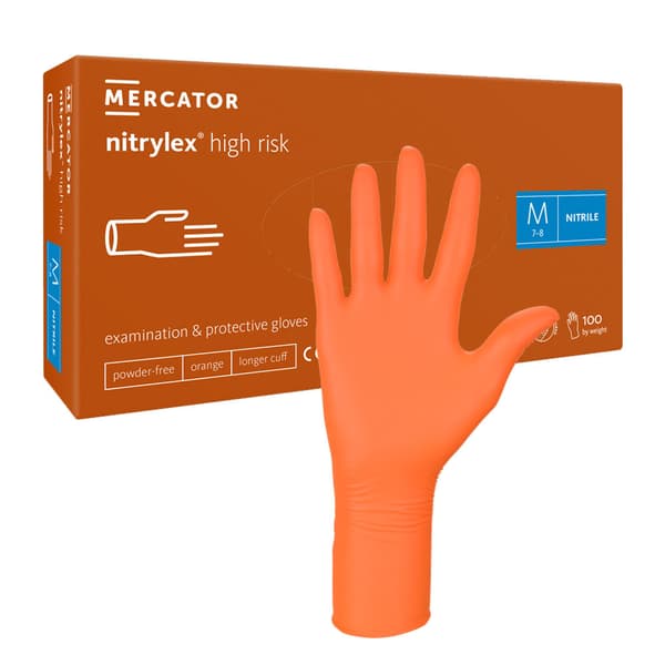 Mercator Nitrylex High Risk M orange nitrilhandskar 100 st