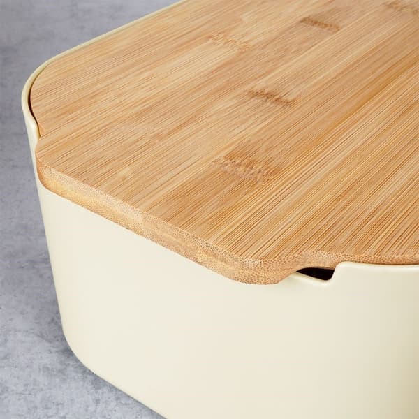 LEIPÄLAATIKKO BAMBU-LEVYLLÄ KERMA 259303