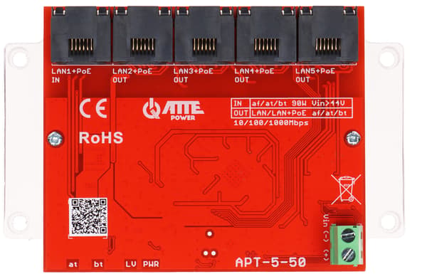 POE SWITCH / FORLÆNGER APT-5-50 5-PORTS DATA