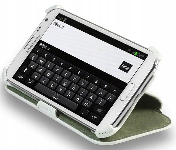 StilGut - Ultratunt läderfodral till Galaxy Note 2 Vitt