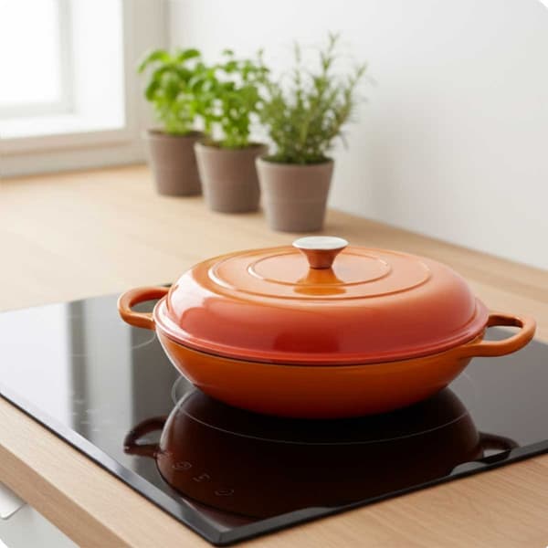 EMALJERAD GJUTJÄRNSPRUTA 30CM 3L HAGE ORANGE