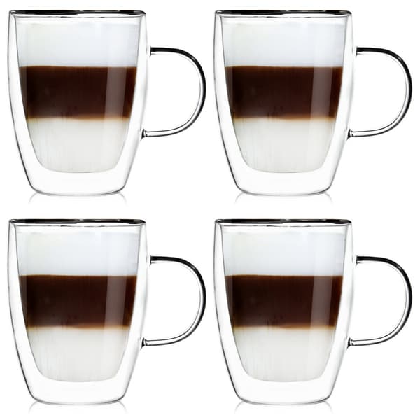 Double termisk glas med dobbeltvæg til kaffe latte 300 ml 4 stk.