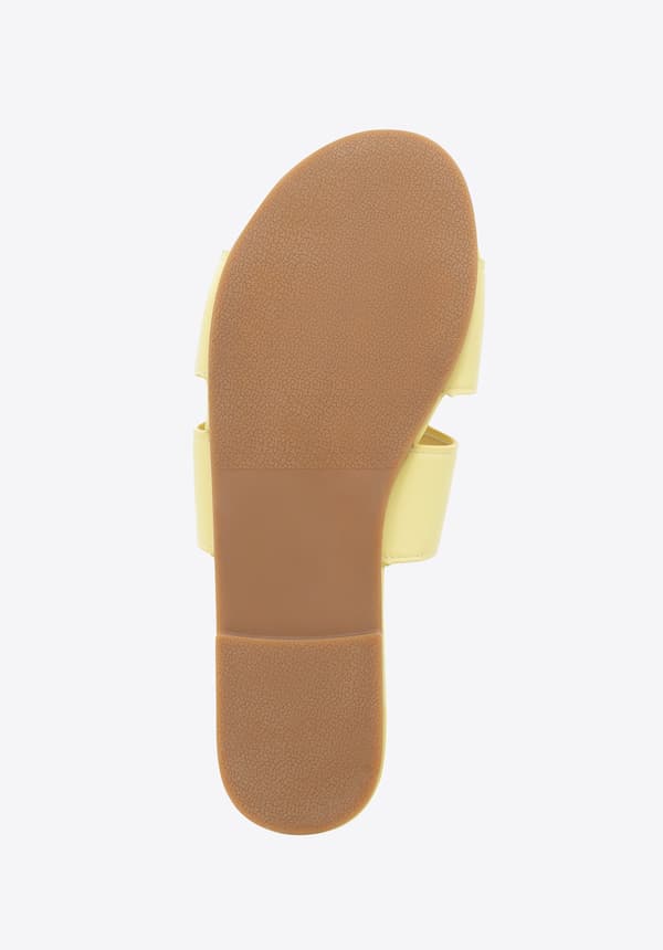 Wittchen dam flip-flops gula i ekoläder