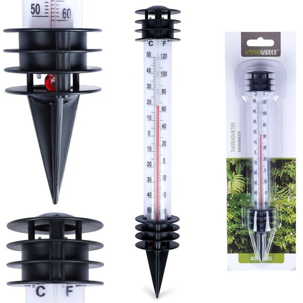 Udendørs termometer hvid stikket 23 cm