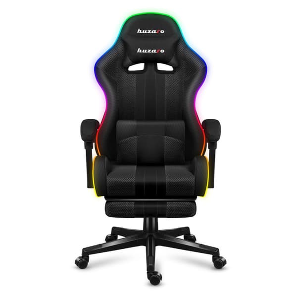 Huzaro Force 4.7 RGB Mesh Gaming Chair, Ergonomisk, Sort