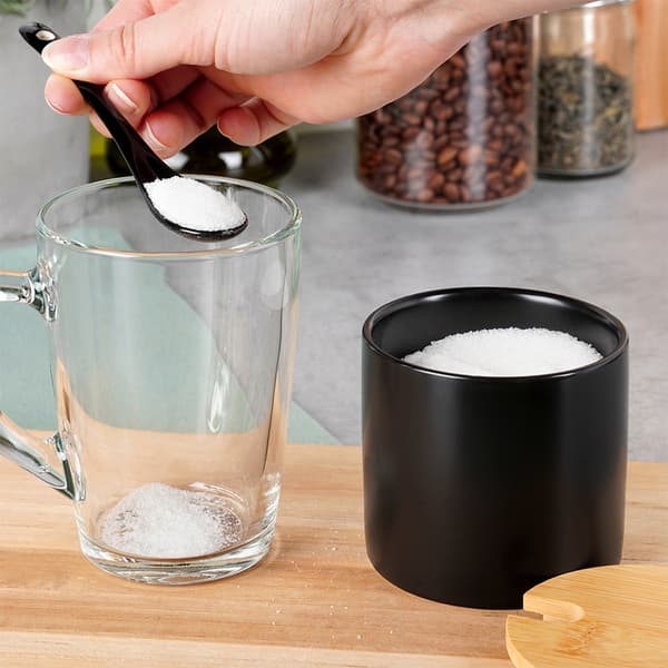 Keramisk sockerskål svart