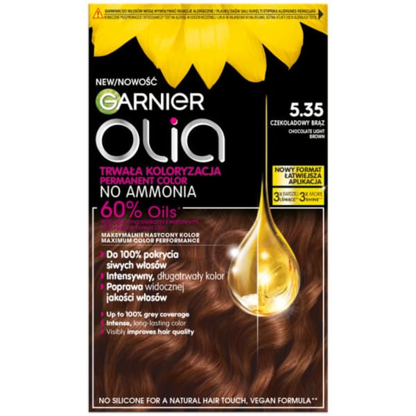 Garnier Olia Permanent hårfärg 5.35 chokladbrun