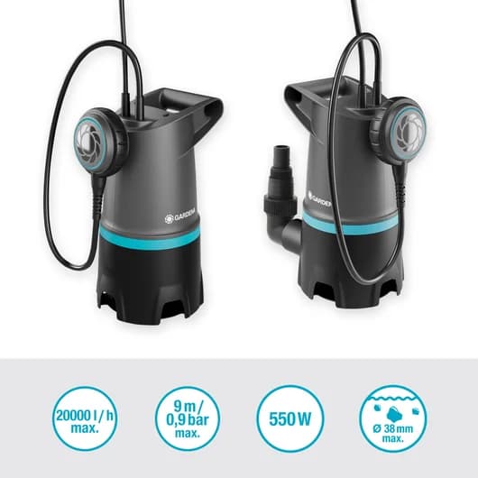 Gardena 20000 BASIC 550W 20000 l/h 9017-47 Dränkbar smutsvattenpump