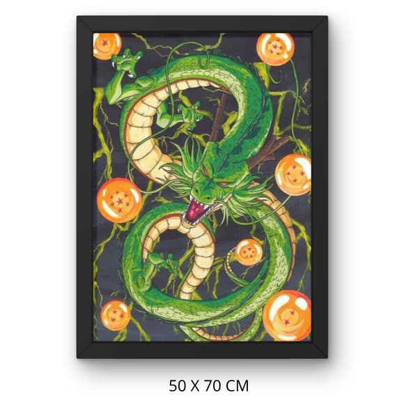 Måla efter nummer-bild med ram Dragon Ball Shenron 50x70 cm