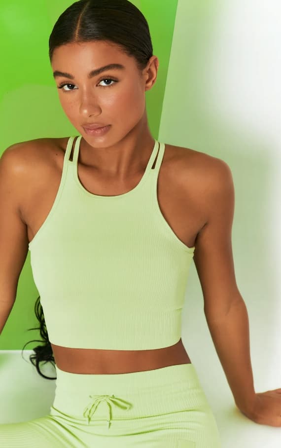 BO sporttop ribbad lila XL