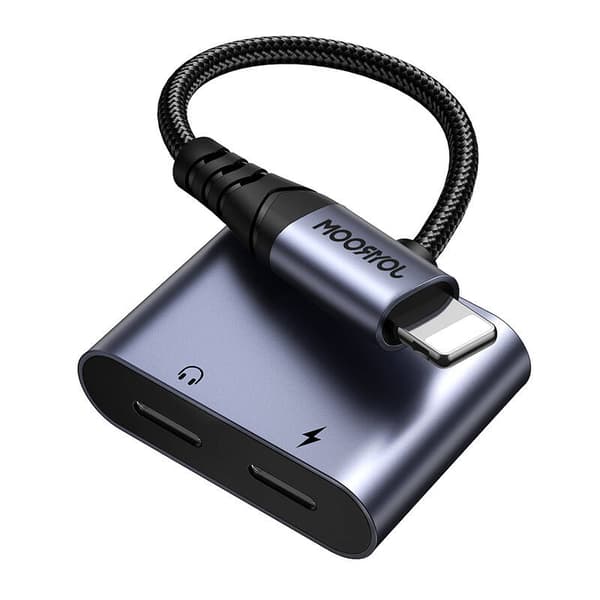 Joyroom SY-L02 lightning til 2x lightning 2-i-1 lydadapter (sort)