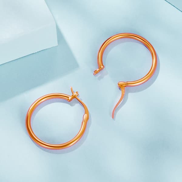 Silverörhängen, orange ringar, spännen i 925 silver
