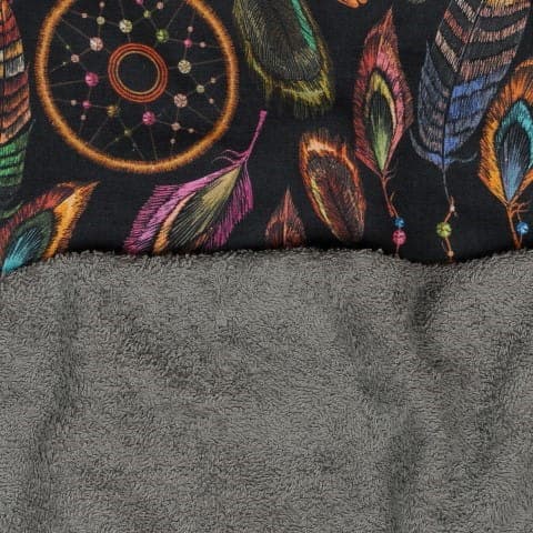 Kylpyhuoneen suojus 100x100 maxi print mustanharmaa