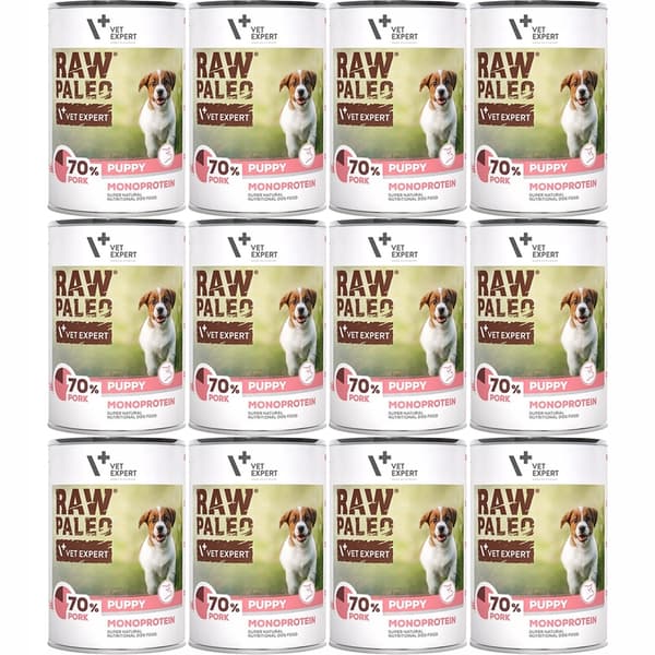 VetExpert Raw Paleo vådfoder til hvalpe 12x400g