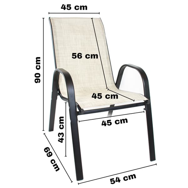 Beige metal havestol, 2 stk.