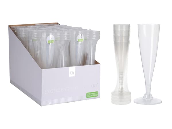 Champagneglas i plast, set om 4, 130 ml