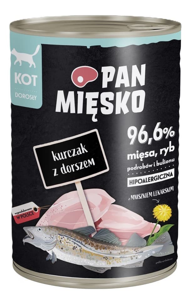 Mr. Meat | Kattefoder | 400g dåse - Voksen | Kylling med torsk 400g