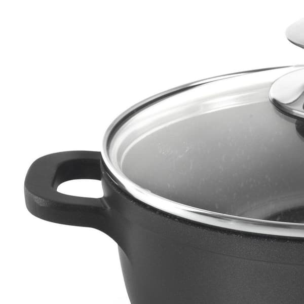 Granitkärl med glaslock GRANDE 24 cm, 4 l