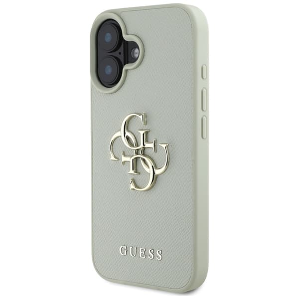 Guess Grained Big 4G Logo Small Classic Logo - Etui til iPhone 16 (grøn)